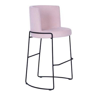 Modern Barhocker Stuhl Designer Textil Esszimmerstuhl Hocker Bar Rosa Neu