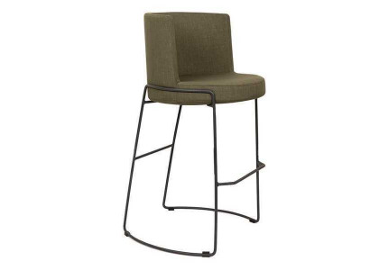 Modern Barhocker Stuhl Designer Textil Esszimmerstuhl Hocker Bar Grün Neu
