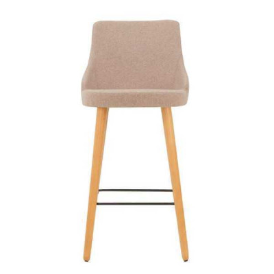 Modern Barhocker Stuhl Designer Holz Esszimmerstuhl Hocker Bar Beige Neu