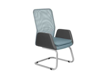 Modern Chefsessel stilvoll Gepolsterter Textil Bürostuhl blau Neuer Stuhl
