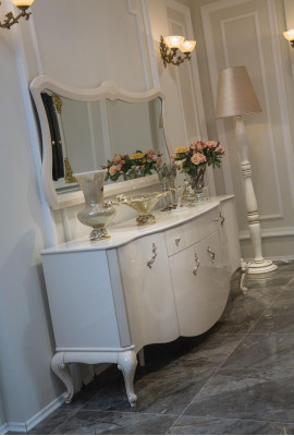 Esszimmer Set 9tlg. Garnitur Tisch 4x Stuhl Kommode Spiegel Vitrine Hocker