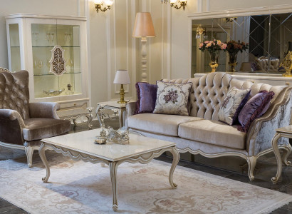 Sofagarnitur Sofa Vitrine Beistelltisch Couchtisch Sessel Sofas Set 5tlg.