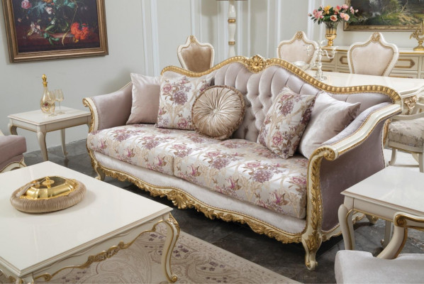 Sofa 3 Sitzer Klassische Couchen Luxus Möbel Sofas Stoff Couch Dreisitzer