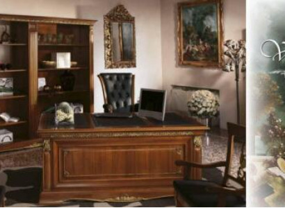 Büroeinrichtung Arbeitszimmer Chef 2tlg. Set Schreibtisch + Aktenschrank Tisch Massivholz