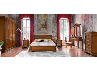 Luxus Schlafzimmer Set 8tlg. Bett + 2x Nachttisch +Schminktisch Designer Möbel Massivholz