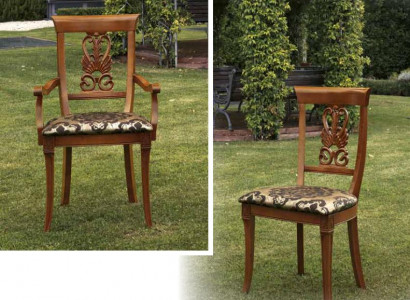 Stuhl Braun Design Wohnzimmer Holz Esszimmer Stühle Polster mit Armlehne