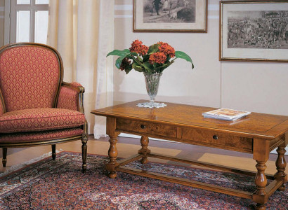 Sessel mit Beistelltisch Antik Stil Möbel Echtholz Tisch Lehnstuhl Set 2tlg Neu