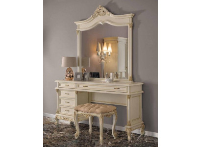 Schminktisch Barock Rokoko Konsolen Tische + Hocker Frisiertisch Make Up Tisch Massivholz