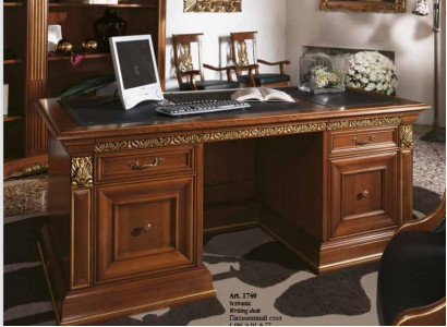 Schreibtisch Büro Tisch Klassischer Designer Office Tische Barock Rokoko Massivholz