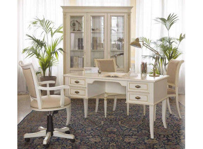 Büro Schreibtisch + Sessel Schreibtische Tisch Holz Stuhl 2tlg Set Italien