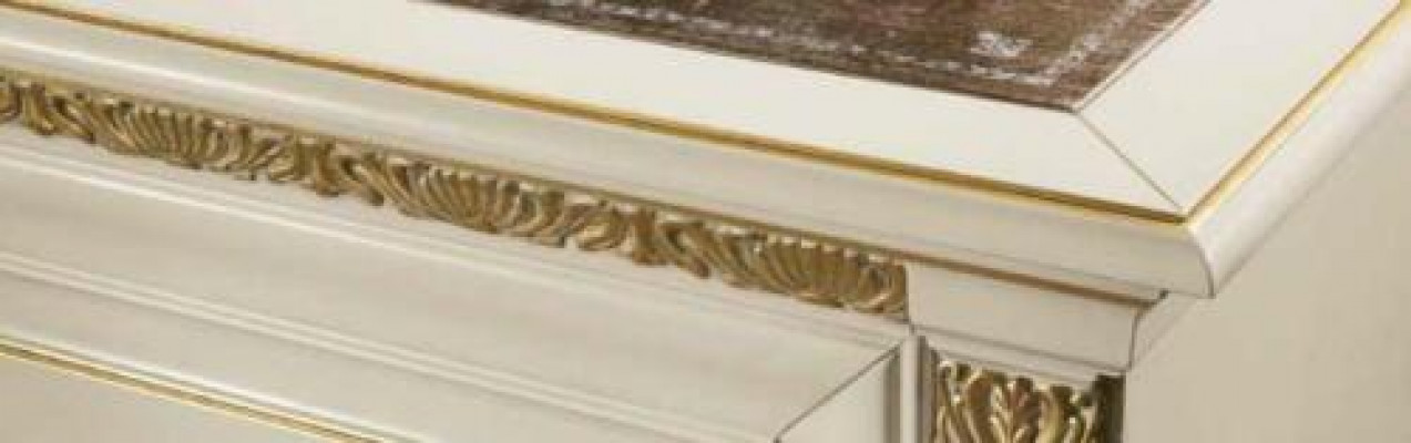 Schreibtisch Büro Tisch Edle Massivholz Tische Barock Rokoko Antik Stil 186x91cm Neu