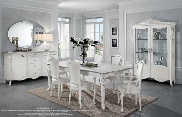 Esszimmer Set Esstisch 6x Stühle Kommode Vitrine Gruppe Garnitur Itanien 9tlg.