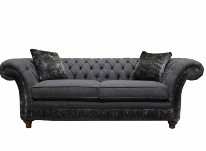 Sofa 3 Sitzer Couch Textil Sofa Grau Design Möbel Sofas Couchen Chesterfield