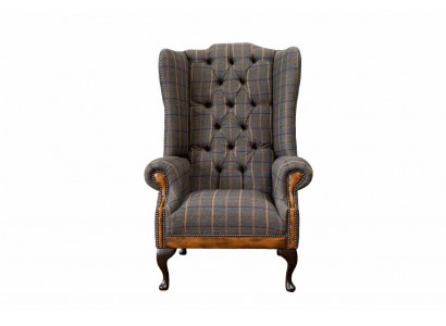 Chesterfield Sessel Couch Polster 1 Sitzer Textil Ohrensessel Polster