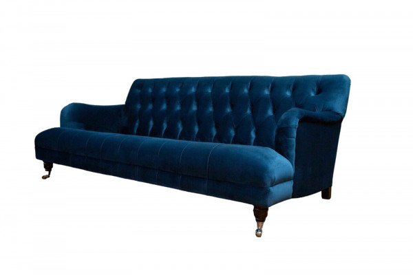 Chesterfield Design Luxus Polster Sofa Couch Sitz Garnitur Textil Neu