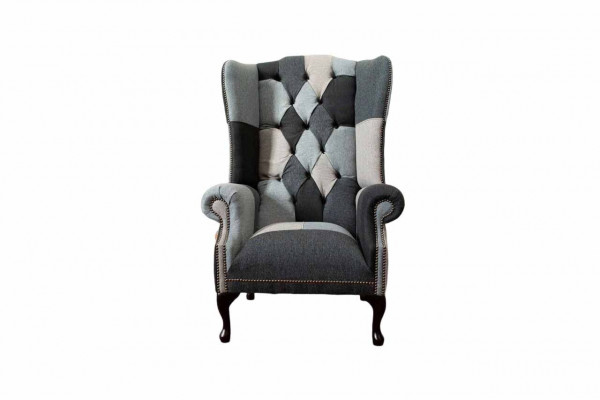 Ohrensessel Chesterfield Sofa Couch Polster 1 Sitzer Sessel Sofas Textil