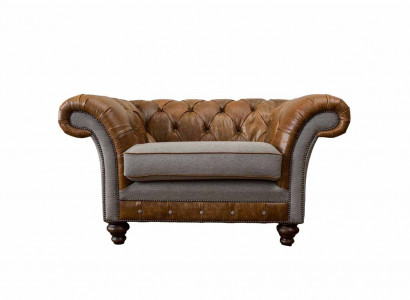 Design Chesterfield Sessel 1 Sitzer Couch Luxus Klassische Textil Sofas