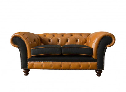 Chesterfield Ledersofa Sofa Couch Polster 2 Sitzer Textil Sofas Couchen
