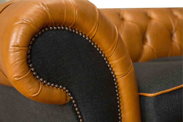 Chesterfield Ledersofa Sofa Couch Polster 2 Sitzer Textil Sofas Couchen
