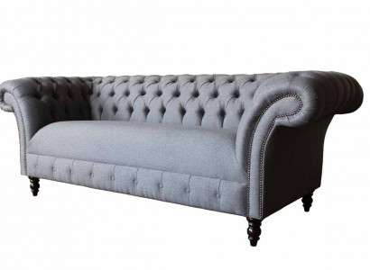 Chesterfield Sofa 3 Sitzer Couch Polster Luxus Textil Couchen Sofas