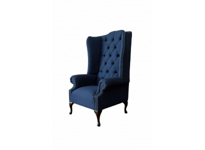 Chesterfield Ohrensessel Relax Sessel Stuhl Polster Stoff Textil 1 Sitz