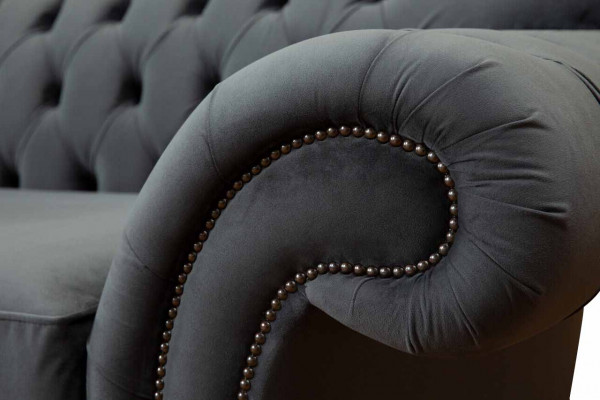 Chesterfield 3 Sitzer Textil Design Sofa Couch Polster Couchen Luxus