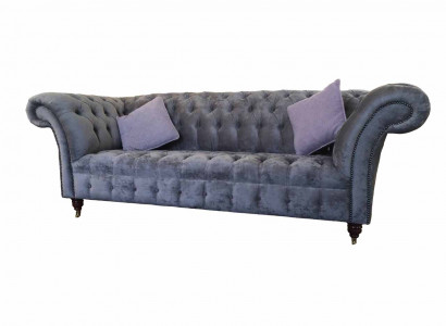 Sofa 3 Sitz Chesterfield Sitz Textil Stoff Couchen Sofa Polster Neu