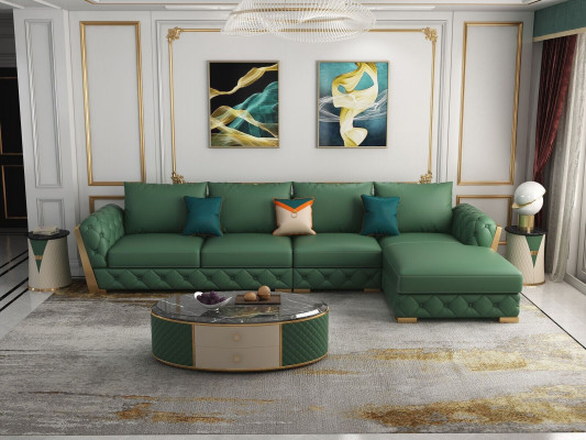 Ecksofa L-Form Garnitur Design Modern Sofas Couch Wohnlandschaft Ledersofa Sofa