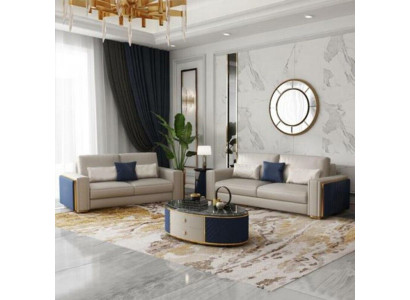 Moderne Sofas Ledersofa Couch Wohnlandschaft Sofa Sitz Sofagarnitur 3+2 Design