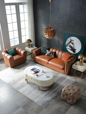 Sofa 3 Sitzer Leder Sofas Couch Polster Luxus Möbel Moderner Dreisitzer