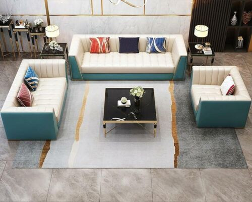 Ledersofa Sofa Couch Polster 321 Sitzer Couchtisch 2x Beistelltisch 6tlg. Neu