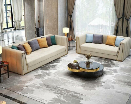 Ledersofa Sofa Couch Polster 321 Sitzer Couchtisch 2x Beistelltisch 6tlg. Neu