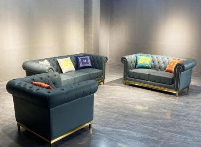 Chesterfield Wohnzimmer Couch Sofa Set Luxus Garnitur 3+2+1 Gruppe Neu