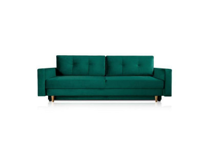 Funktionelles und mega komfortables 3-Sitzer-Schlafsofa in luxuriösem Grün