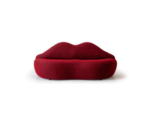 Lippen 3 Sitzer Designer Sofa Couch Polster Sofas Couchen Textil Rot