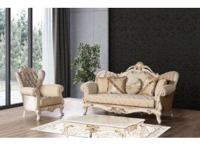Sofa Couch Polster Stoff Couchen Polster Garnitur 3+1 Sitzer + Couchtisch 3tlg.
