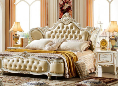Betten Chesterfield Beige 180x200cm Schlafzimmer Bett Leder Neu
