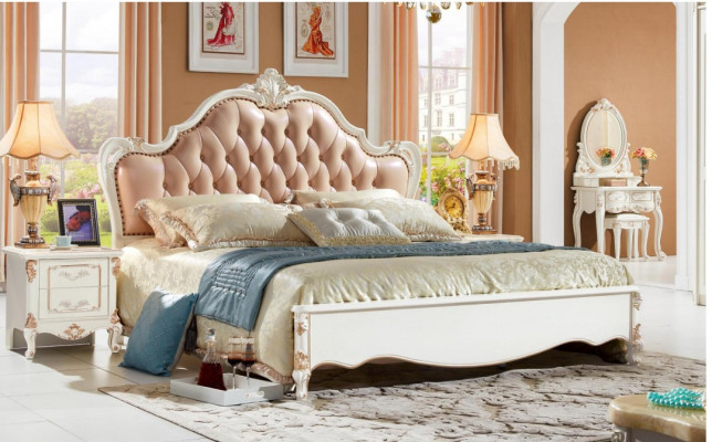 Doppeltes Bett Chesterfield Schlafzimmer Betten Möbel Barock Rokoko 3tlg