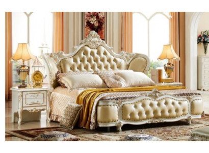 Schlafzimmer Set Bett Nachttisch Chesterfield Barock Rokoko 3tlg Holz