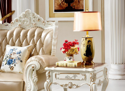 Beistelltisch Weiß Luxus Design Elegantes Wohnzimmer Klassische