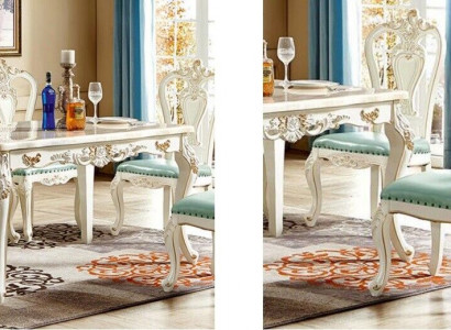 Stuhl Esszimmer Sessel Stühle Holz Beige Einsitzer Barock Lehnstuhl