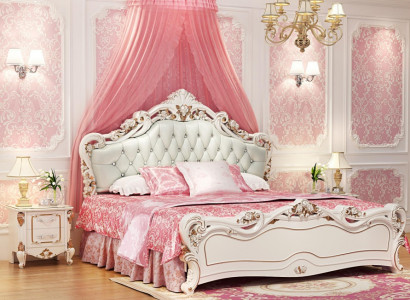 Chesterfield Couch Königliches Bett Doppelbett Schlafzimmer Möbel 3tlg