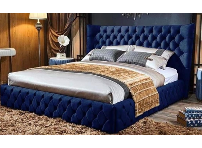 Betten Chesterfield Desi180x200gn Doppelbett Möbel Polster Textil Blau  Bett Neu