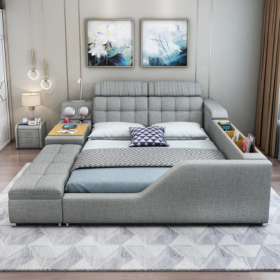 Doppelbett Polsterbett Schlafzimmer 180x200cm Multifunktion Bett Betten