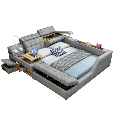 Doppelbett Polsterbett Schlafzimmer 180x200cm Multifunktion Bett Betten