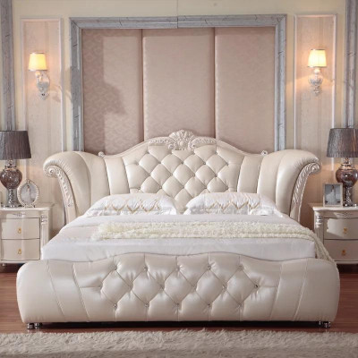 Design Chesterfield Bett Textil Samt Polster Hotel Leder Betten Schlafzimmer