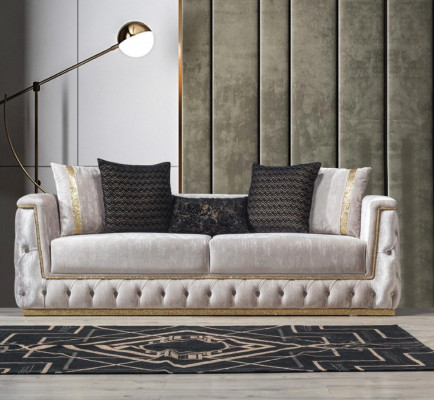 Dreisitzer Luxus Sofa 3 Sitzer Sofas Sitz Design Couch Möbel Neu Beige