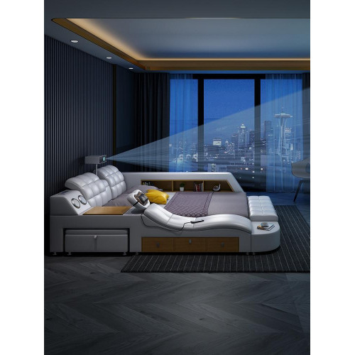 Bett Multifunktion Betten tv beamer usb led Massage Funktion Hotel Luxus