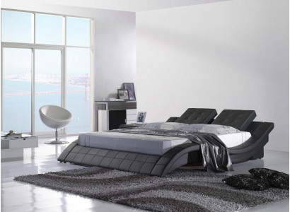 Luxus Doppel Hotel Ehe Betten Holz Schlaf Zimmer Leder Bett Polster