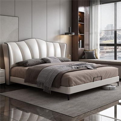 Betten Textil Hotel Luxus Polster Sitz Leder Italien Designer Bett Schlafzimmer